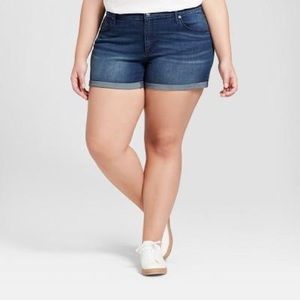 Universal Thread Mid Rise Cut Off Shorts Dark Wash